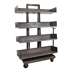 Industrial Display Bookcase with Wheels